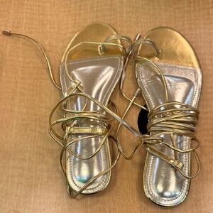 💚 Cape Robbin Gold Strappy Sandals